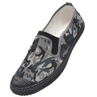 鲁泰低帮透气帆布鞋橡胶软底防滑耐磨解放鞋休闲工作工地劳保迷彩