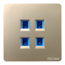 High-end champagne gold four-hole network cable interface high-speed Category 5e 6 Gigabit module telephone network socket panel