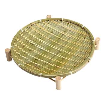 Handmade bamboo weaving storage basket fruit tray household small bamboo basket