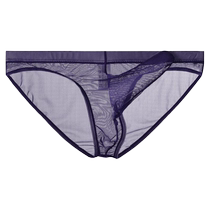 1 2 new mens mesh transparent elephant trunk underwear ultra-thin sexy separated U briefs for men