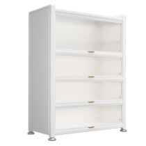 Shuaishi steel bookcase with door childrens bookshelf home living room storage cabinet dust-proof display cabinet wrought iron storage rack