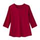 Women's pure cotton loose 7-quarter sleeve top