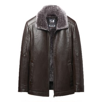 Woodpecker 2026 new style velvet leather jacket for middle-aged and elderly people