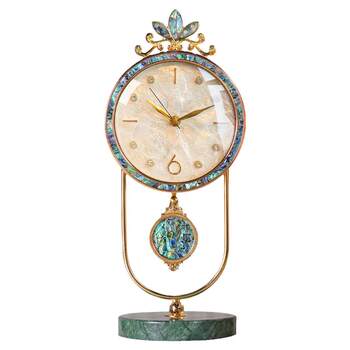 Light luxury marble shell home high-end desk clock