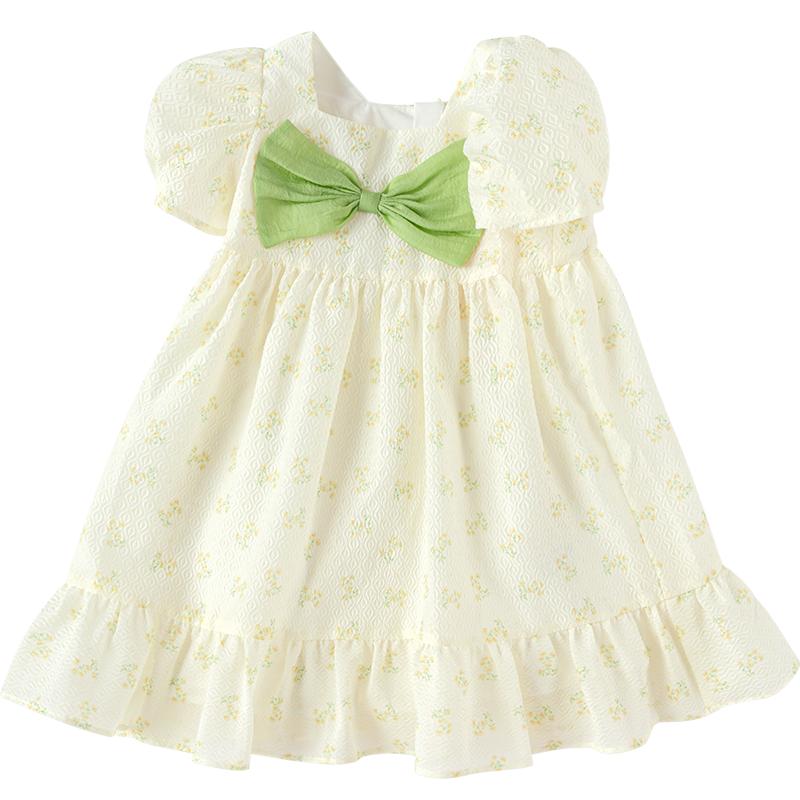 Balabala dress girls square collar fresh floral