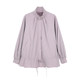 ຢືນຄໍ bud ສາຍ smocked windbreaker ສັ້ນ