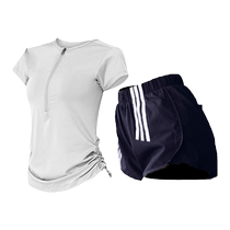Running sports suit womens thin professional high-end fashion fitness quick-drying clothing yoga clothing 2024 new summer