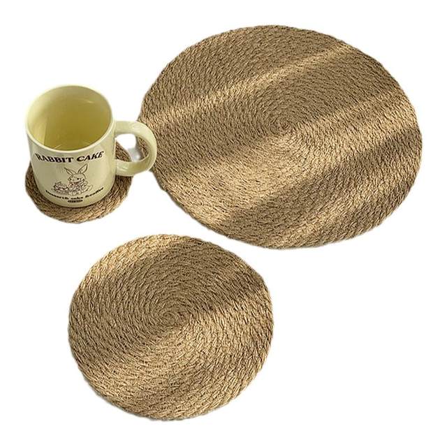 Anmuliangpin Japanese pastoral ins style linen weaving dining table mat heat insulation mat anti-scalding pots and bowls and dishes mats