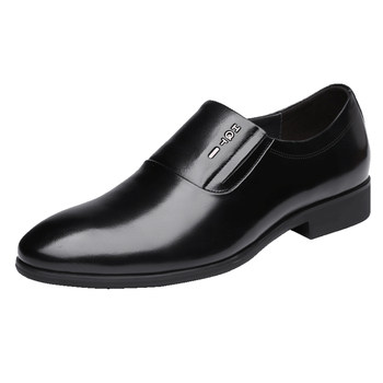 Business formal casual style inner height increasing leather shoes