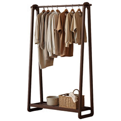 Vintage Solid Wood Coat Rack for Entryway and Bedroom, Floor-Standing Clothes Rack, Bedside Clothes Hanger, Bag Rack
