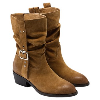 Fed temperament fashion boots winter new women's boots pleated western boots retro mid-calf boots women's model s1104-zc265