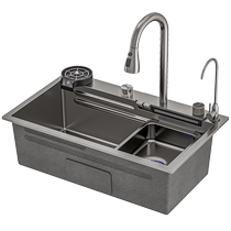 Kitchen sink large single tank 304 stainless steel sink above and below the sink household vegetable sink sink 1286