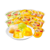 Happy Groom Burst Fruit Pulp Jelly 200g * 12 Cup Shummy Orange Yellow Peach Grape Yummy Classic Children Snacks