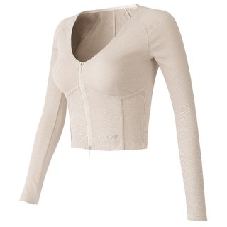 云端贝壳瑜伽服拉链运动上衣鱼骨修身显瘦女性感U领跑步健身长袖