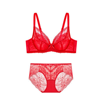 Zhu zhu same style bra set underwear panties red wedding