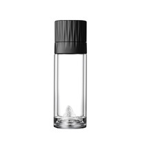 High-end tea separate cup mens double-layer glass cup 999 sterling silver water cup insulated gift silver cup 591