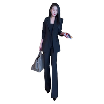 Temperament Professional Suit Jacket Womens Dress 2024 Spring Autumn New Ocean Qi Reduction Senior Sense Loose Broadlegged Pants Suit