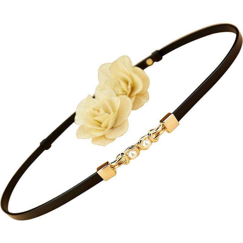 Women's leather thin belt, versatile