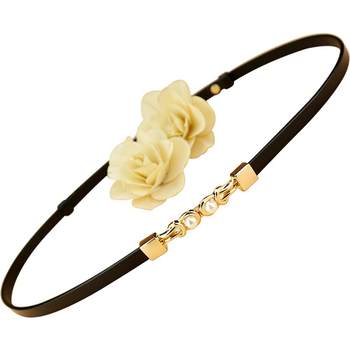 Women's leather thin belt, versatile