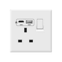 Hong Kong version 13A British socket with type-c charging USB fast charging square foot plug-in concealed 86 type switch panel