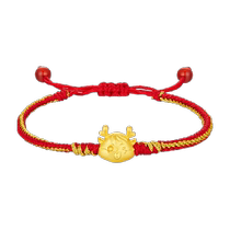 (China Gold) Zhen Shang Silver Sterling Silver Zodiac Year Braided Bracelet High-end Chinese Valentines Day Gift for Girlfriend and Wife