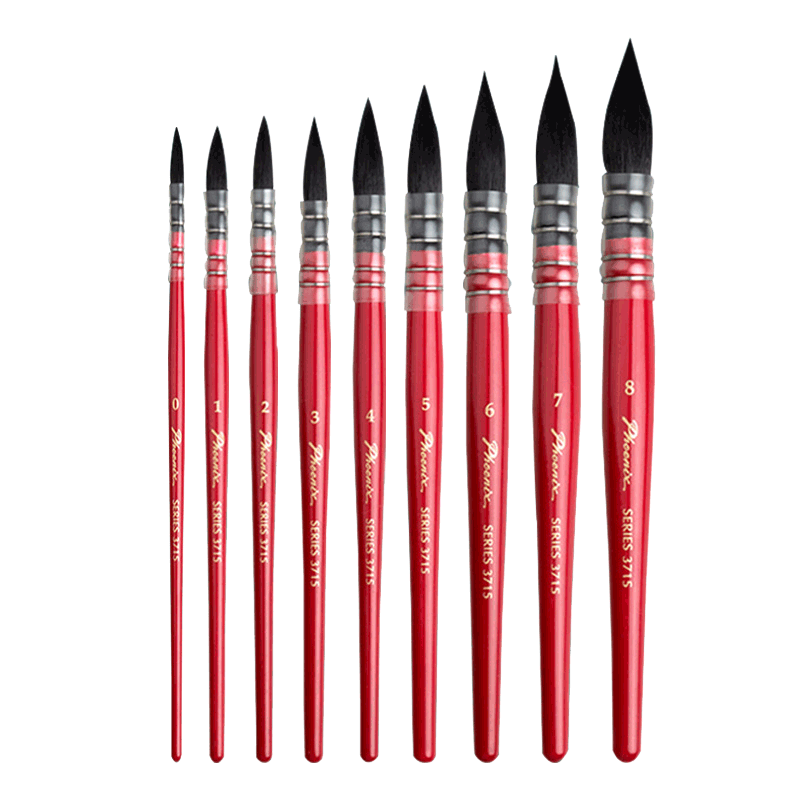 ナイロン水彩絵筆 油絵筆 油絵用品 6本セット 画材筆 水彩筆 7本セット