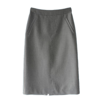 灰色半身裙女夏季高腰开叉直筒裙面试职业西装裙气质通勤包臀裙
