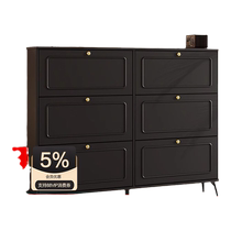 Yangman solid wood shoe cabinet ultra-thin black shoe cabinet home entrance outdoor extremely narrow entrance entrance hall shoe cabinet