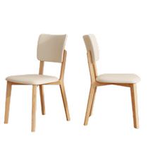 Cream style solid wood dining table home back chair 2024 modern simple internet celebrity hotel wabi-sabi style new chair