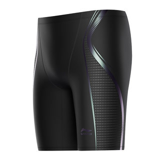 李宁男士泳裤男2025新款游泳全套装及膝成人专业泳镜三件套防尴尬