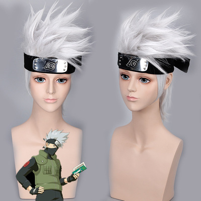 taobao agent Qi Mu Kakashi wig Naruto punching the sky anti -leader anime wig silver gray wig