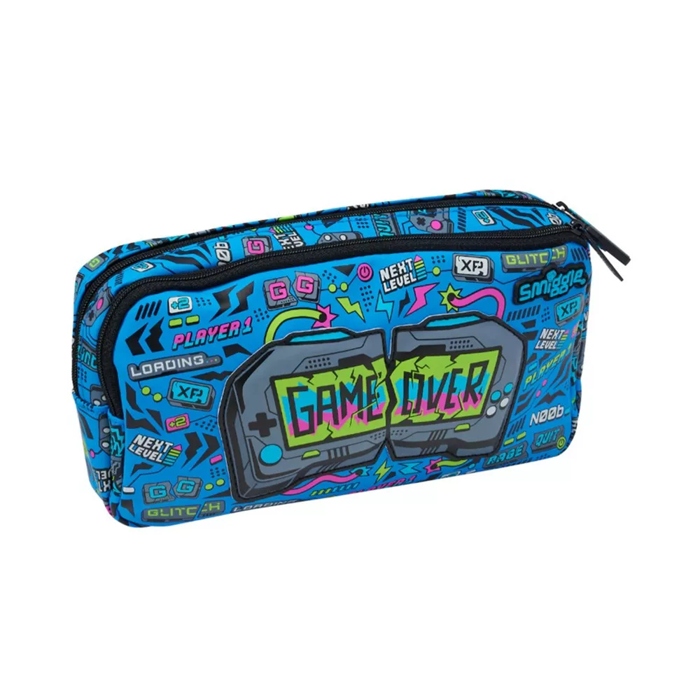 Fuchsia universal pencil case for students, double-layer gift box with zipper, unicorn