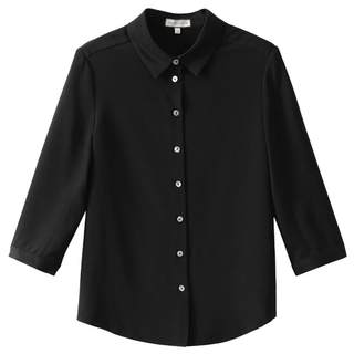 【到手299元】6A级重绉桑蚕丝~宽松长袖真丝衬衫七分中袖上衣女春