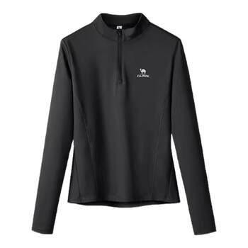 Camel quick-drying clothing for women, sports stand-up collar, slimming, long-sleeved t-shirt, fitness training, outdoor mountaineering and running top