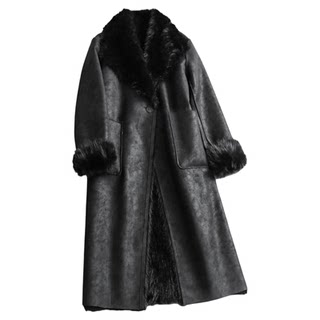 Eco-friendly fur long coat fur all-in-one coat for women