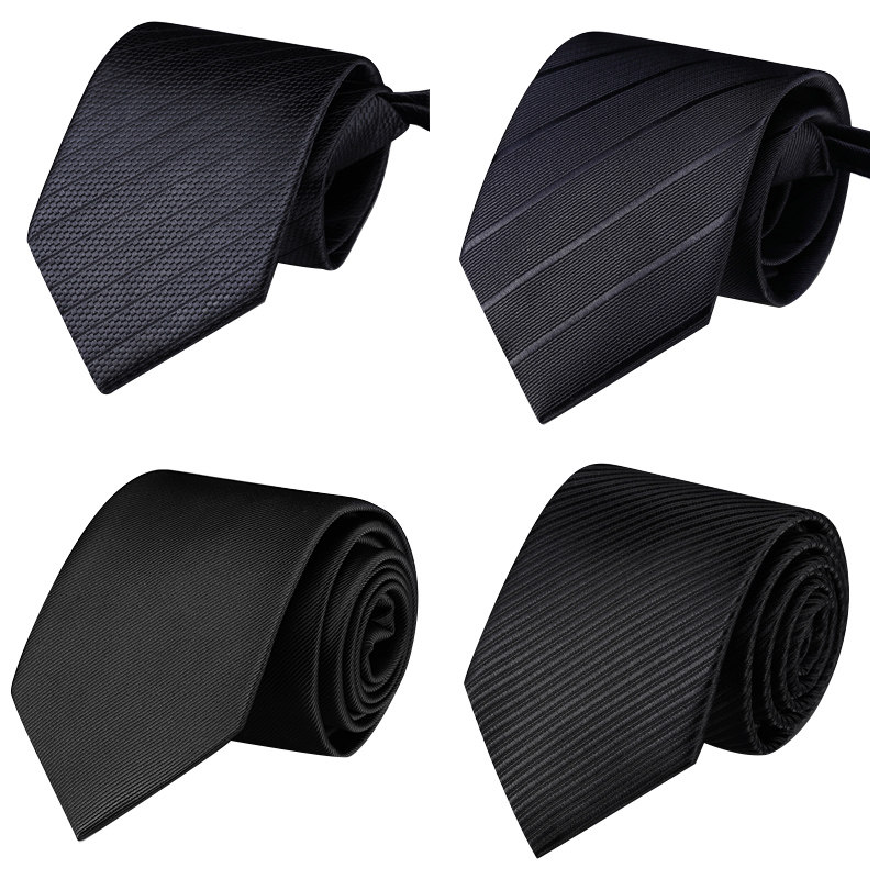 Tie men's and women's business formal wear black red blue zipper