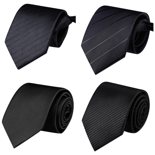 领带男女商务正装拉链式免打懒人领带多色条纹斜纹黑蓝新郎结婚