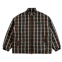 BDCT 21AW loose personalized plaid cotton jacket for men in winter, trendy casual and versatile thickened couple's cotton coat