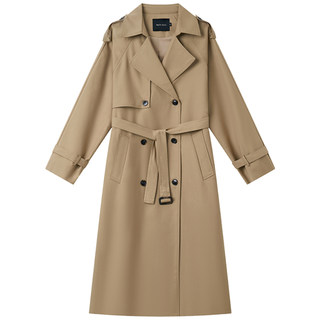 Haloluu khaki trench coat high-end feeling