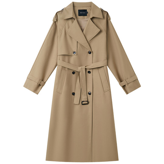 HaloLuu khaki trench coat high-end feeling