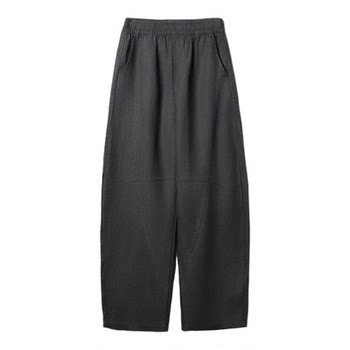 Rongmei aura silhouette hemp elastic waist loose harem pants spring women