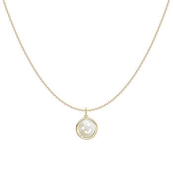 Hefang he fang gilded smiley face k gold necklace