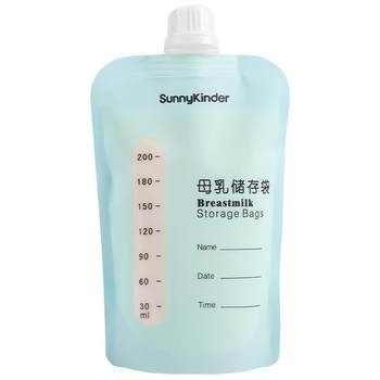 Breast milk storage bag connects to breast pump