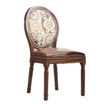 American retro dining chair solid wood dining chair upholstered chair simple leisure chair study single office chair solid wood stool