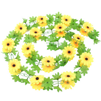 Simulated sunflower rattan sunflower flower rattan fake flower rattan indoor wall-mounted air conditioning pipe blocking decorative flower strips