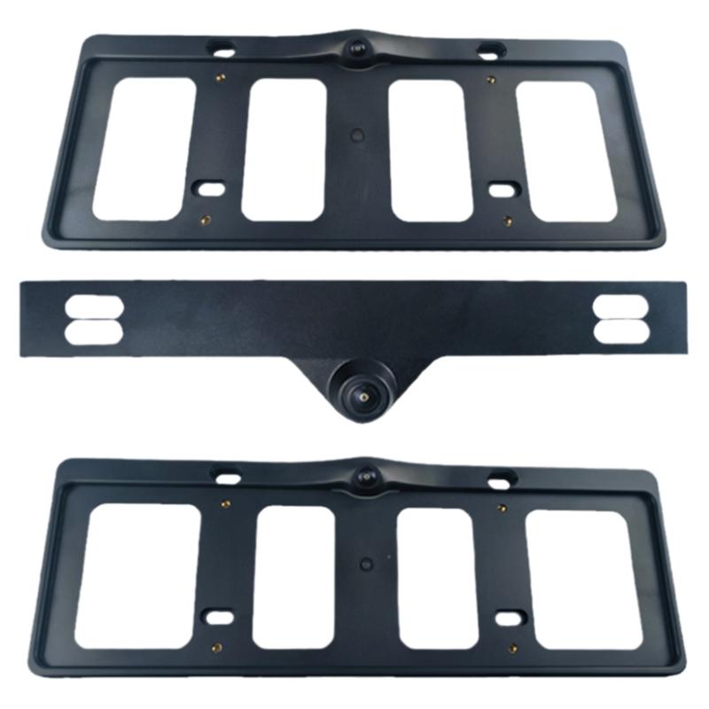 Universal front view camera non-destructive installation license plate frame