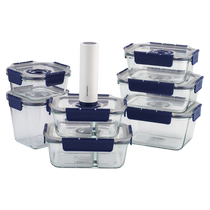 (Self-operated) LOCK vacuum crisper bowl glass lunch box heated refrigerator food-grade storage sealed box