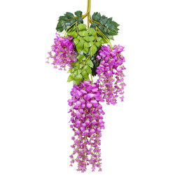 Simulated wisteria flower decoration hanging flower fake flower rattan violet indoor wedding ceiling plastic vine hanging plant