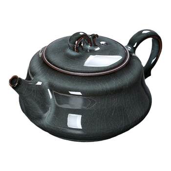 Celadon ge kiln iron tire ice cracked teapot single pot ceramic kung fu tea set ເຄື່ອງເຮັດຊາຂະຫນາດໃຫຍ່ຂອງປະທານ
