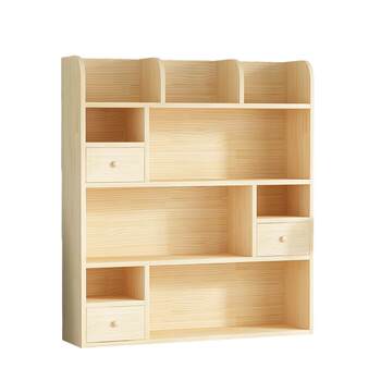 Pine multi-layer bay window storage cabinet desktop small bookshelf